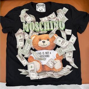 LIKE NEW MOSCHINO Teddy dollar logo T-shirt Size Medium